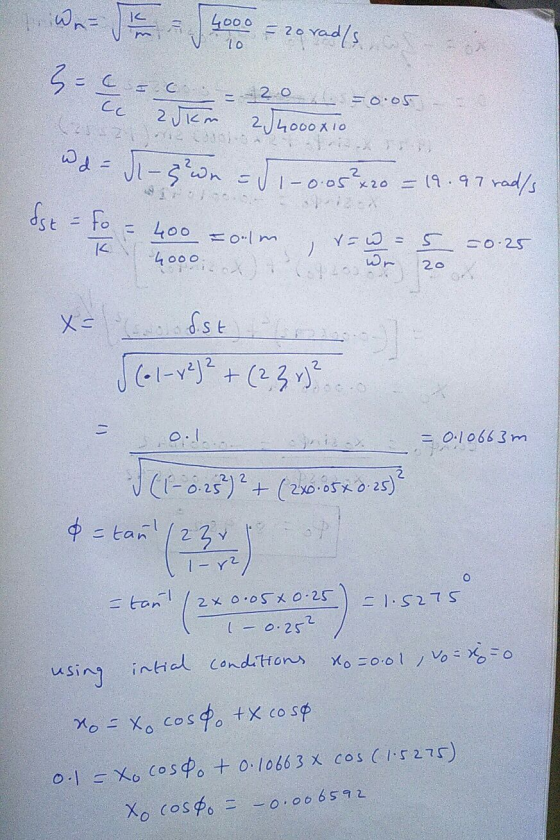 What a 4000 10 zorad/s 20 ریال 2 1 = 0.05 24oooxio 3=6= IC Сс z nie in Szun = 51-0.05x20 = 19. 97 rad/s fst = to - 400 = 0.1m