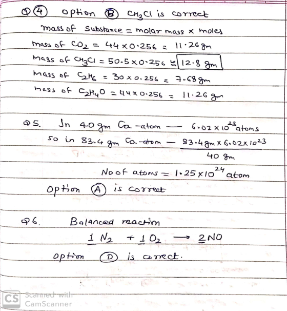 Ophen B CH2CI is coreet mass of Substance= molar mass x moles 44 xO 256 z mass of co2 mass of 3C = 50-5 xo 256 2 8 Am mass af