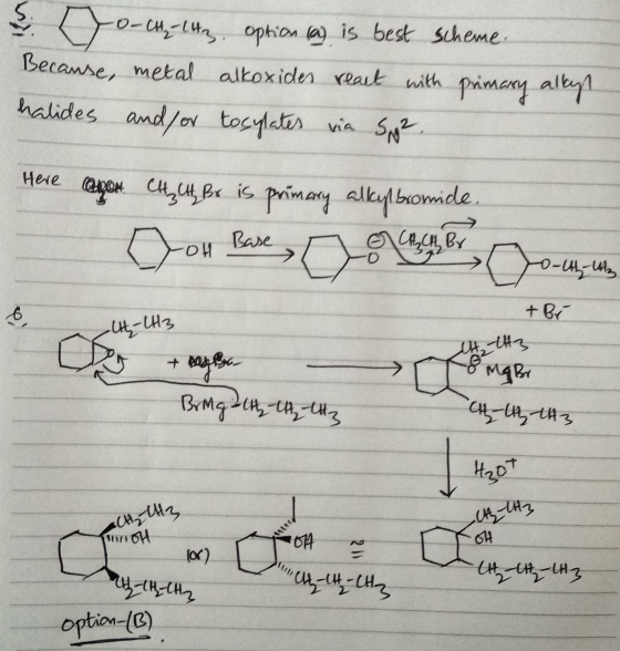 YO-CH₂-ltz option (a) is best scheme. Because, metal alkoxide react with primary alkyl halides and/or tosylates via Sp². CAM