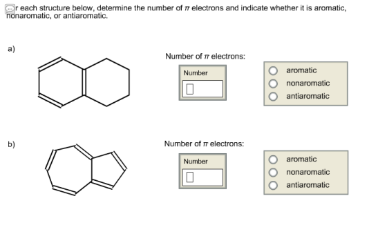 For each structure below, determine the number of