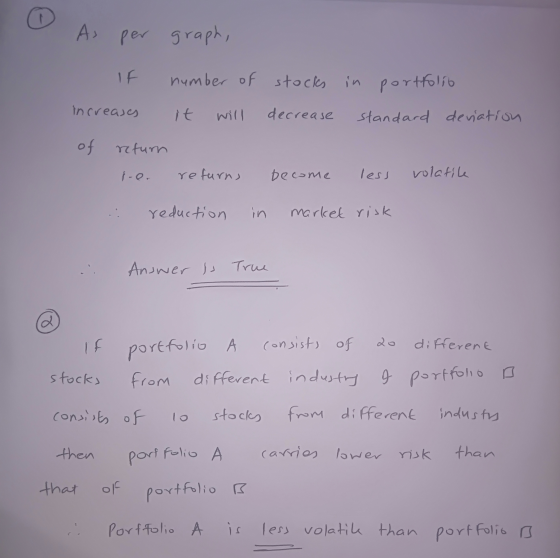 As per graph, in - If increases number of it will stocks decrease portfolio standard deviation of return ter returns become l