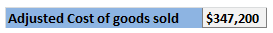 Adjusted Cost of goods sold $347,200