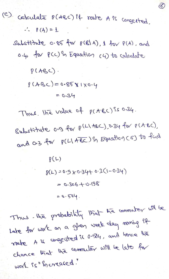 o.lp tv fcc)% Equation C4) to calculate CAB 0-34 lhe value of P(#8c%0.34 Thus . PCL)