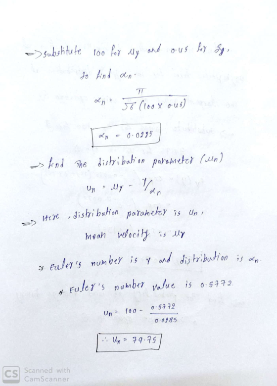 o substitute 100 for My and ous for Sy, to find and wher e ano Jo (100 x ous) n a 2n = 0.0295 -> kind the distribution parame