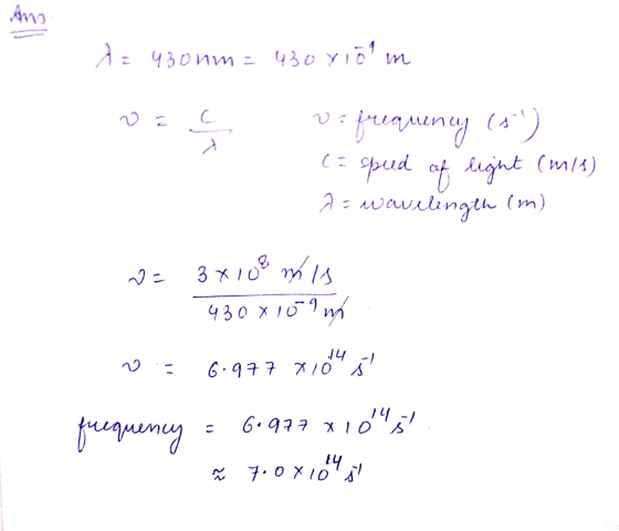 А: Чэрим - у 30 уто и = : імпомпа 4) (= speed of light (m/s) 2 = wawelength (m) .) - 3x10° уд чохто 9 2 - С. 417 х 10 чашми =
