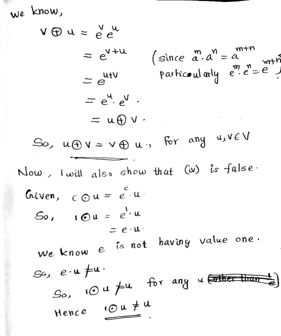We Know, e*u (since M. a a mナn Particoul arlyee- e utV e- e NJow lwill also show that (w) is false iven, cou 0 e is not ha
