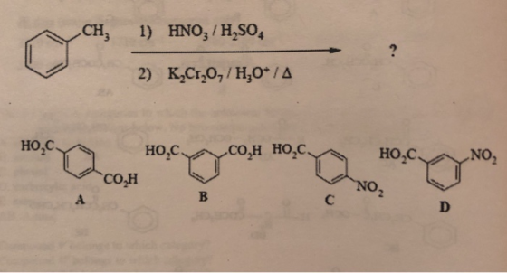 CH3 1) HNO3 / H2SO4 2) Κ.cr,07 / H3O / Δ СО.H