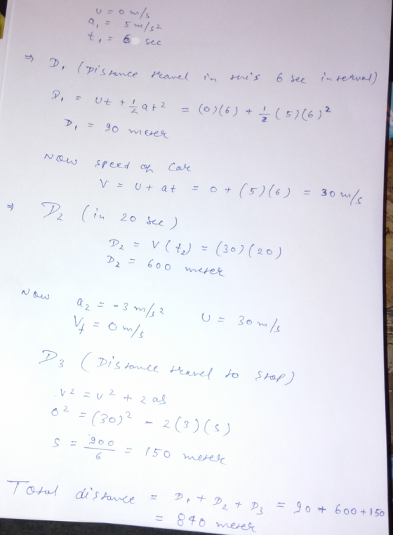 sec 2. ヲ t20 2o see D. = v (tv) = (30)(20) o o merex : 150 mees z 840 mees
