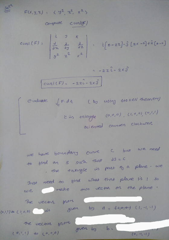 Soir F(x, y, z) = (y² z²x², Compute curlf) curl(F) = 2 d. az ({0-22]- 3 (2x - 0] + 12 Co-o dn 2 2 z X 2-22î - 2x curl (F) 2 -