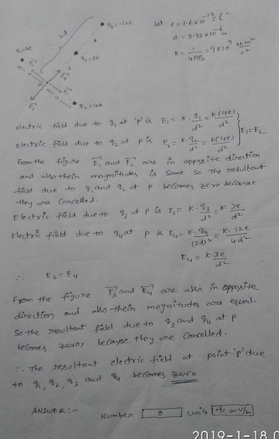 ルよ! e:1.6 x 10 3.33 x i0 m 亡 EI-E tric feld due to g. at Pa 5-K. -true).) Faon the fgune and ae oppos Pte E lec d2 2.e Fyom the fgune Eand dire ctim and also-thes, ty ano ma?。tudes eeucd. cire Corner 궁erro 2019-1-18 0