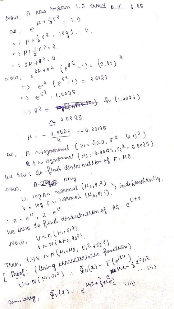 has mean 1.0 and a.d. 0.05 Wow, A has mean i. no e Meteor a) Wt 02.1093.0 -) Mt 102=0. 20+020 now, 2M +02 lepel)=10.0512 => B