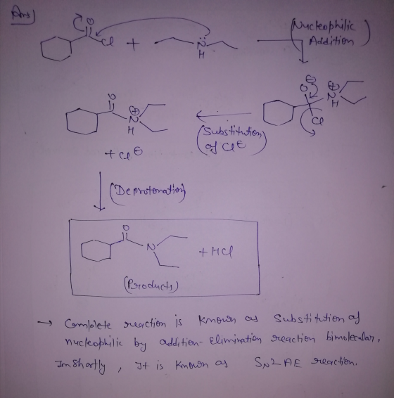 Nucleophilic 7 Addition 2I D2I 9 (substitution teo lagae De prostorating + HC (Products) Complete reaction is known as Substi