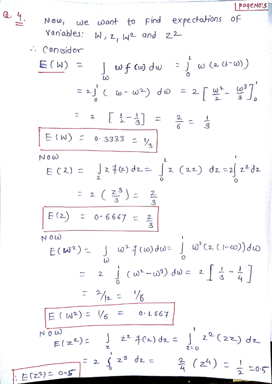 Now we want to Find expectatons of .. Con sider 3 NOW .3 2 3 3 E (2 0 6667 - 2 3 NOU) Ld 2Z. E(z) 4 2.0.5.