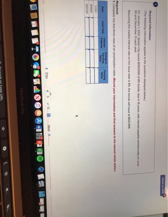 Check my went Required information The following information applies to the questions displayed below) On January 1, 2021, Sp