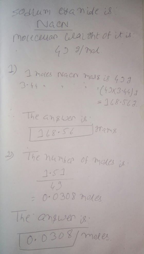 1) mles Naer ma 3 40a 3-44 The angwer 48-54 2 The namer of moles wen