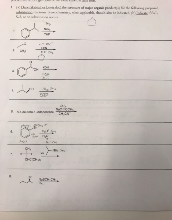 PRODICI SE U Drages CIUSES UIC S IC C class ends. I. (a) Draw (skeletal or Lewis dot) the structure of major organic product(
