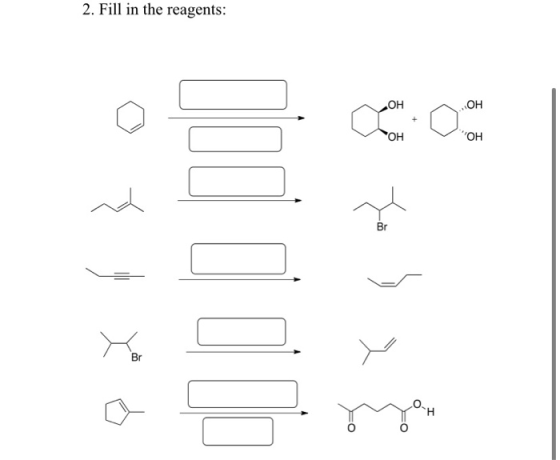 2. Fill in the reagents: