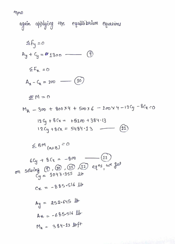 010 again applying the equillibuium equahou aqain, abbu/inq the. -G = 200--(10 (12 on saring (D.๑ ,®.@ qnsweg.t C-85.516 lb
