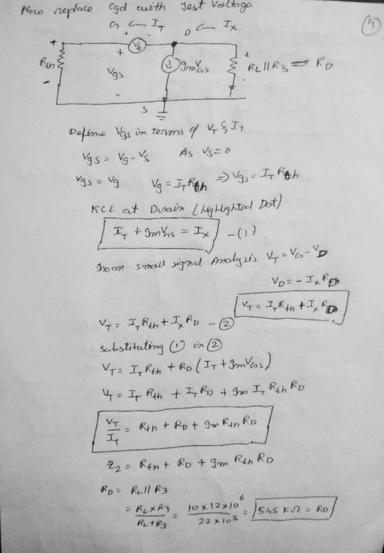 Now replace cad with as an Is Jest voltage a IX SI Define Vgs in terms of & FIT Vgs = vg-vs As us=0 gs=vg Va=IR - Vg- I Roch