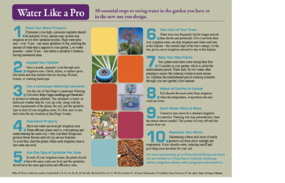 Water Like a Pro 10 essential steps to saving water in the garden you have or in the new one you design. Check Your Water Pre