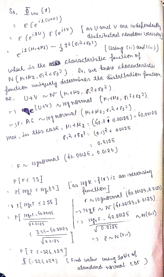 . So, Eur (it) Eleit (u+vs) Eleitu) Eleito) as U and v are independently distributed neendom Larichen Plondise) using cii) an