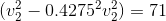 (v_2^2-0.4275^2v_2^2)=71