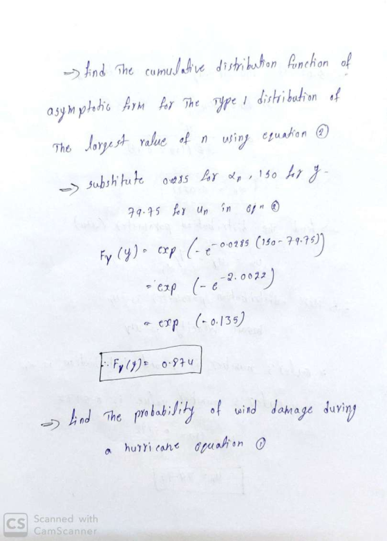 » find The cumulative distribution function of asymptotic form for The Type 1 distribution of The largest value of n using eq