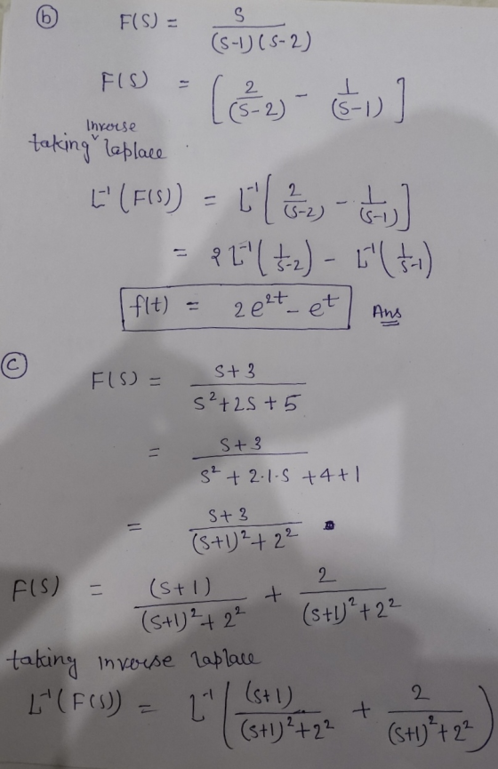 F(S) = S (S-1) (S-2) FIS) (232) (S-2) زری -1) Ihrerse taking taplace [(FIS)) [ 12 - 155) P1( 5-2) - [( 5-) 2t flt) 2e² et