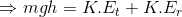 \Rightarrow mgh = K.E_{t}+K.E_{r}