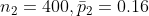 n2 = 400,p2 = 0.16