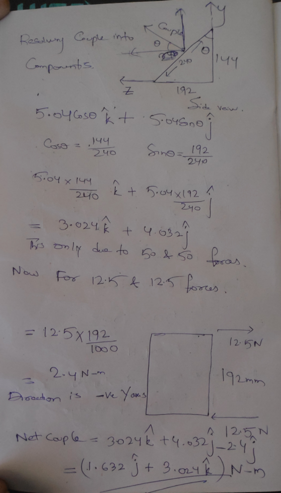Couple into Resolving Couple into Rauds or / 01144 oll Components Z 192 Dide vein. 5.04Gosok t sousno i Coso = 144 - Sino 240