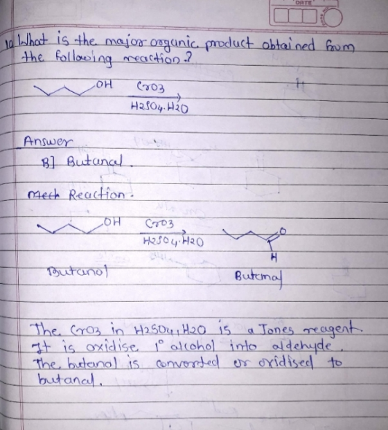 To What is the major organic product obtained from the following reaction ? OH (203 H2SO4 H2O Answer B] Butuncel mecha Reacti