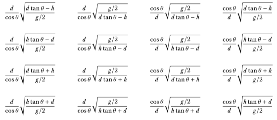 cos θ cos θ |d tan θ-h cos θ Intan θ_d cos θ cos θ | h tan θ-d cos θ cos θ h tan θ-d 11 tan θ--d ldtan θ + h cos θ cos θ | d tan θ + h cos θ cos θ d tan θ + h dtan θ + h d htand cos θ cos θ cos θ | h tan θ + d cos θ h tan θ + d tan θ + d 2