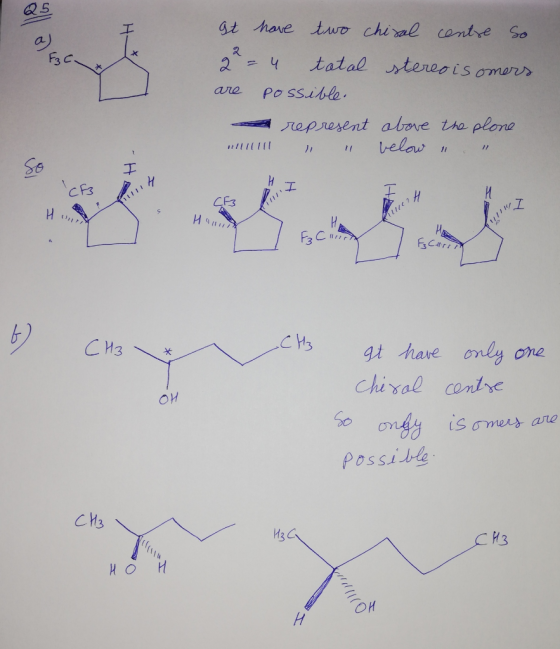 Q5 Gt hove tuo chiral contre So I 2 tatal tereois omars 2 4 Po ssible are Jepresent above tha plone velaw CFS CF3 FsCaftrs CM