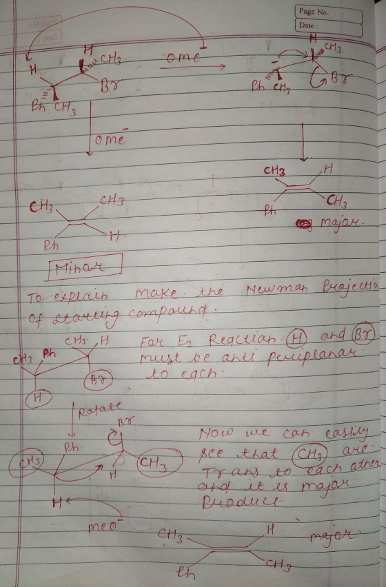 Page No. Date : 5150 #CH3 ch o me M onte Br Ph cho Ph CH3 o me - Tome CH3 H CH Hz - CH₂ majare Po Minar To explain make the N