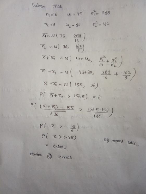 Gruven that W = 75 07 - 208 52 = 162 12 =9 - 00 XiuN175, 288 16 X2 Nl 90, 9 X+ va une must be 12 T 4X2 UN 288 16 + 162 9 NC 7