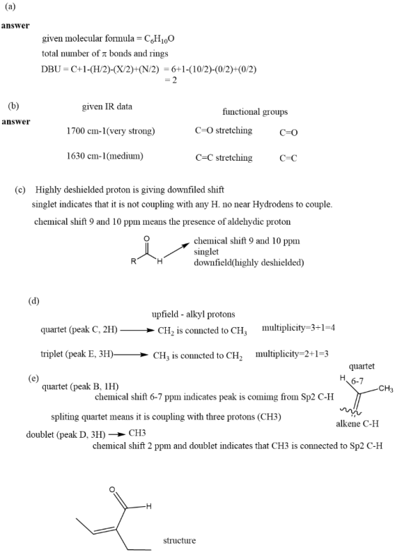 (a) answer given molecular formula = CH10 total number of bonds and rings DBU = C+1-(H/2)-(X/2)+(N/2) = 6+1-(10/2)-(0/2)+(0/2