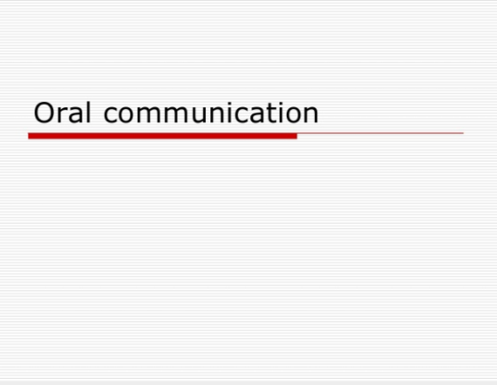 Oral communication