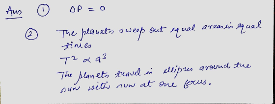 Aus OP=0 out 2 The planets sweep equal areas in equal times Txa3 The planets travel in elipses sun with now at one forus. aro