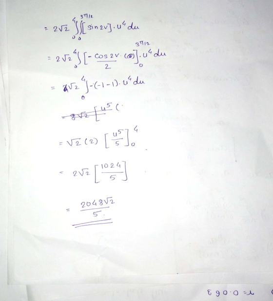 31/2 - 2iSin 2v.udu 3 /2 2 V2 d C1-)udu Cos 2 V 2 1 u5 1 1024 2048V