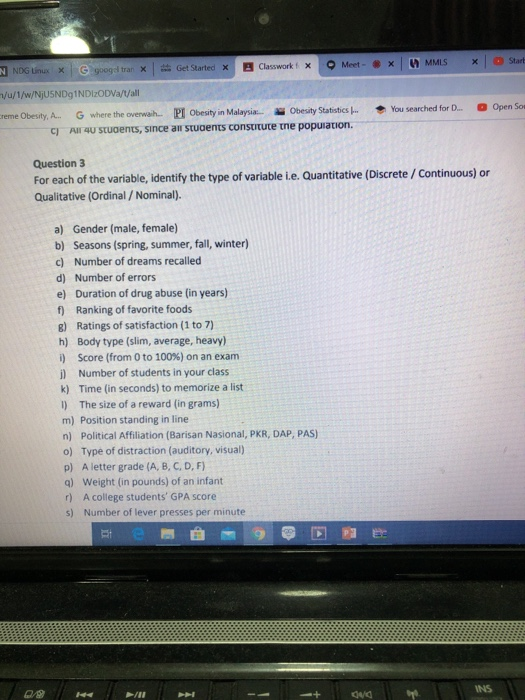 X MMS Start N NDG Unux X yooga tra x Get Started * Classwork Meet- /u/1/w/NjU5NDg1NDIZODVa/t/all reme Obesity, A. G where the