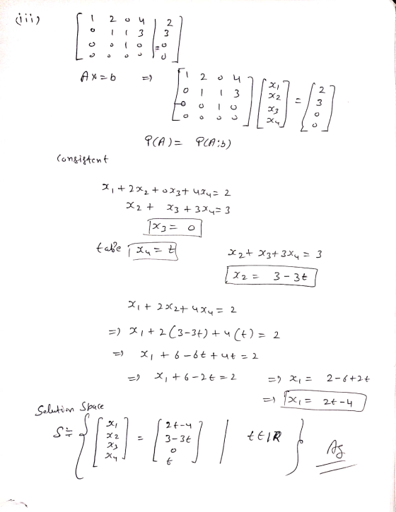 ſi 2 ou 2 ) * BCC Jm oo cown ا د د د ل ا د Ax=b =) 2o47 rx,7 l 2040 Jol 13 | X21. too lo Loo 0124] ссор 9(A)= PLA:5) consiste