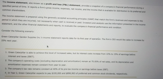 The income statement, also known as a profit and loss (P&L) statement, provides a snapshot of a companys financial performan
