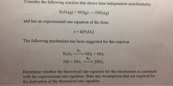 Consider the following reaction that shows time-in
