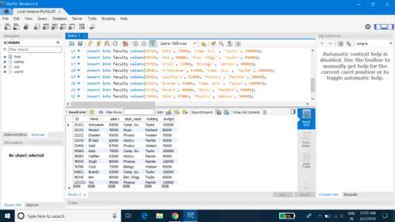 MySQL Workbench Local instance MySQL80 x View Query Tools Scripting Help File Edit Database Server Query 1 SOLAdditions Navig