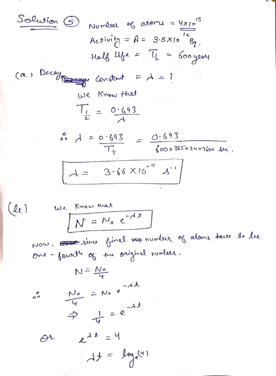 Solution a) we Krow that 0.693 O693