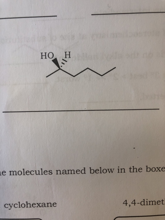e molecules named below in the boxe cyclohexane 4,4-dimet