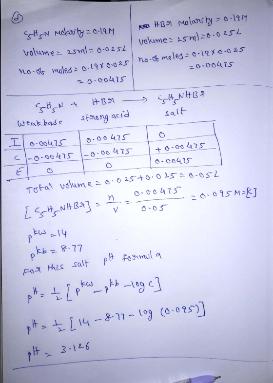 H₂N Molarity - O-lam po HBr molarity 0.19M volume = 25ml = 0.0252 volume = 25ml=0.0252 no ob moleso. L9X 0.025 no- of moles-0