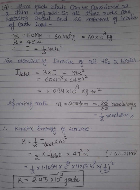 (A)-Since each blade Com be Congidved as mod So all three sods aoca memet fmea ia 3 2 3 60X10, X (43) 2