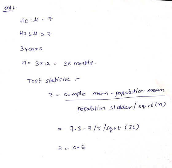 SolH 3year s n= 3X12-36 months. Test statiche :- 2- sample m meanm
